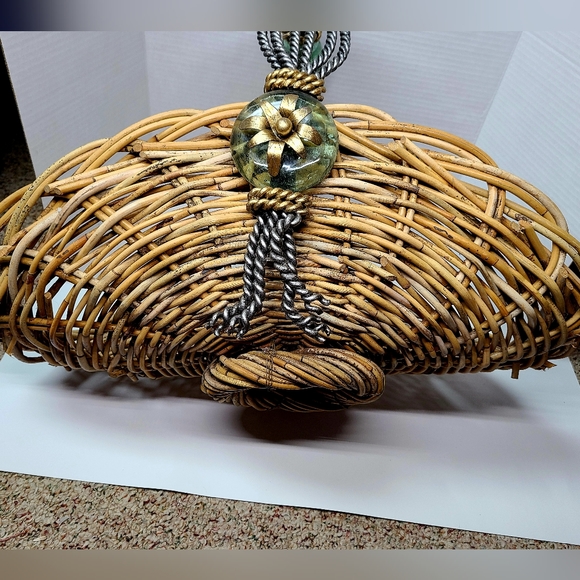 Vintage Maitland - Smith Reed Glass Wrought Iron Basket Floral - Picture 2 of 16